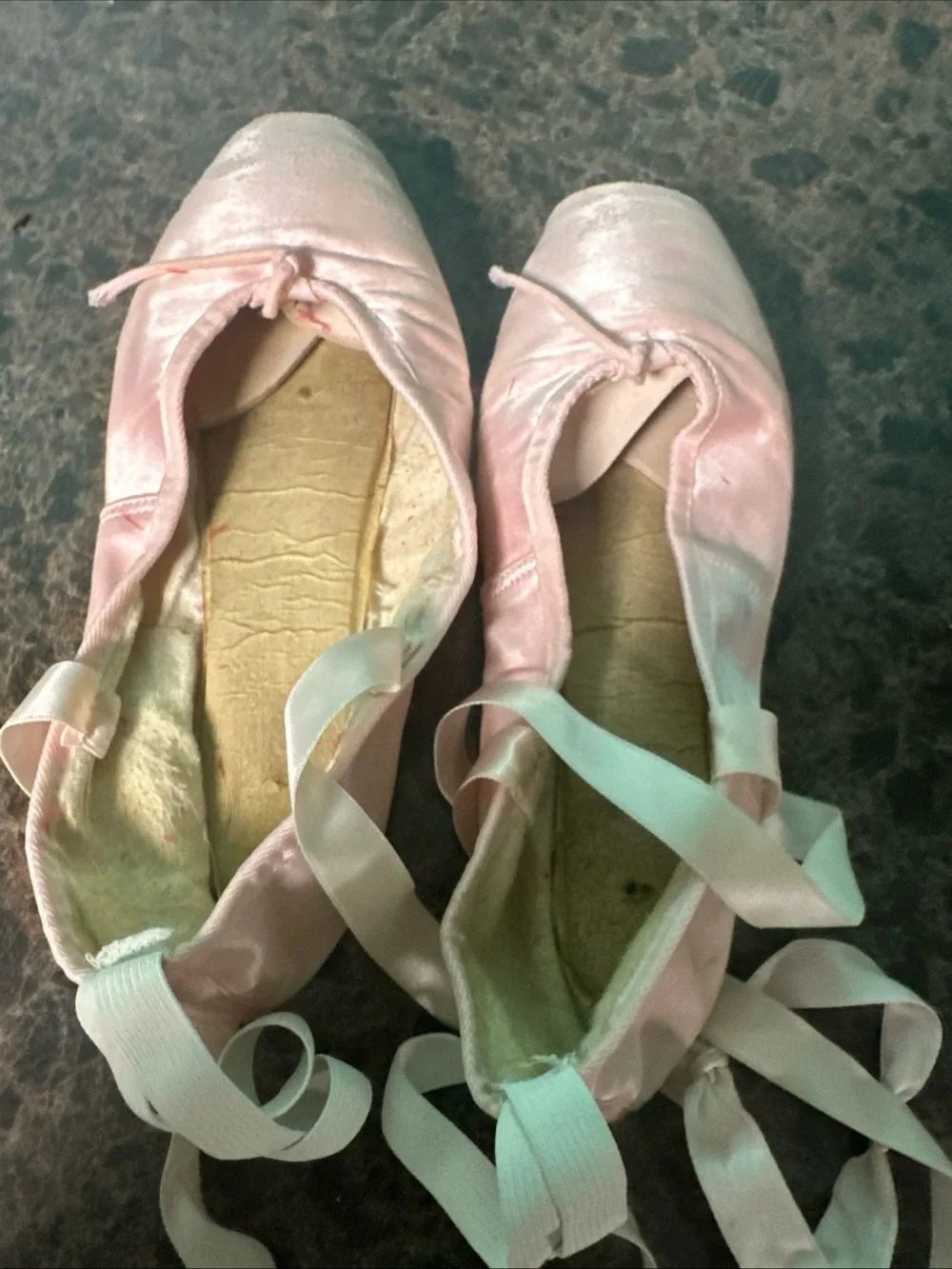 Vintage Ballet Makers USA Pink Satin Pointe Dance Shoes Size 8